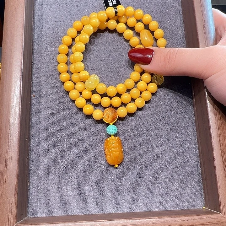 蜜蜡未镶嵌手串7.7mm蜜蜡手串