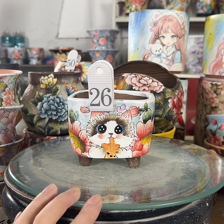 满38包邮 景德镇幸运花盆