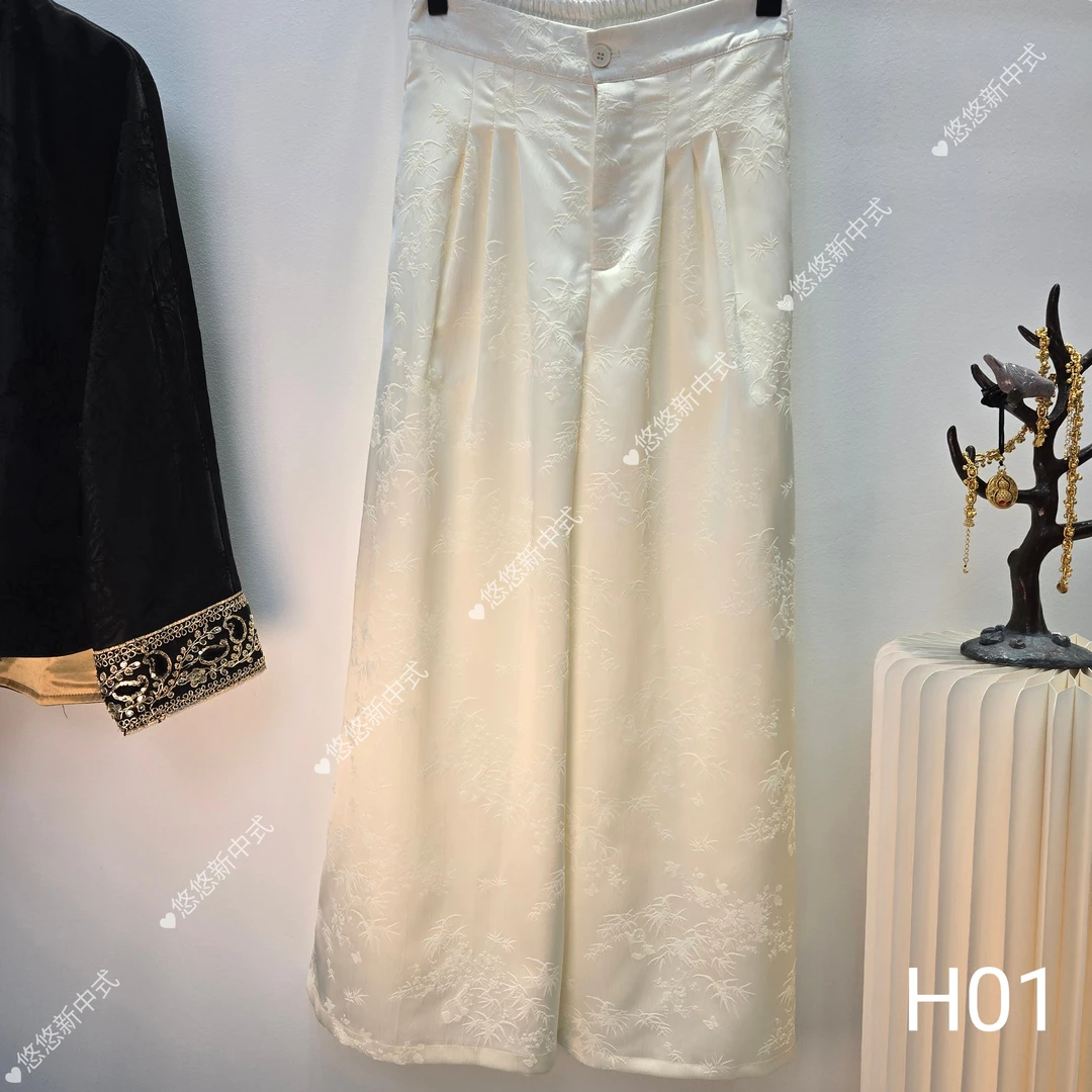 【悠悠】新中式国风休闲提花长裤（H01）