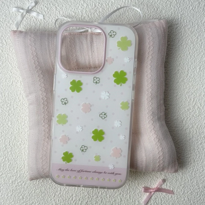奥菲顿春日幸运四叶草适用iPhone16大孔手机壳华为vivo小米oppo套