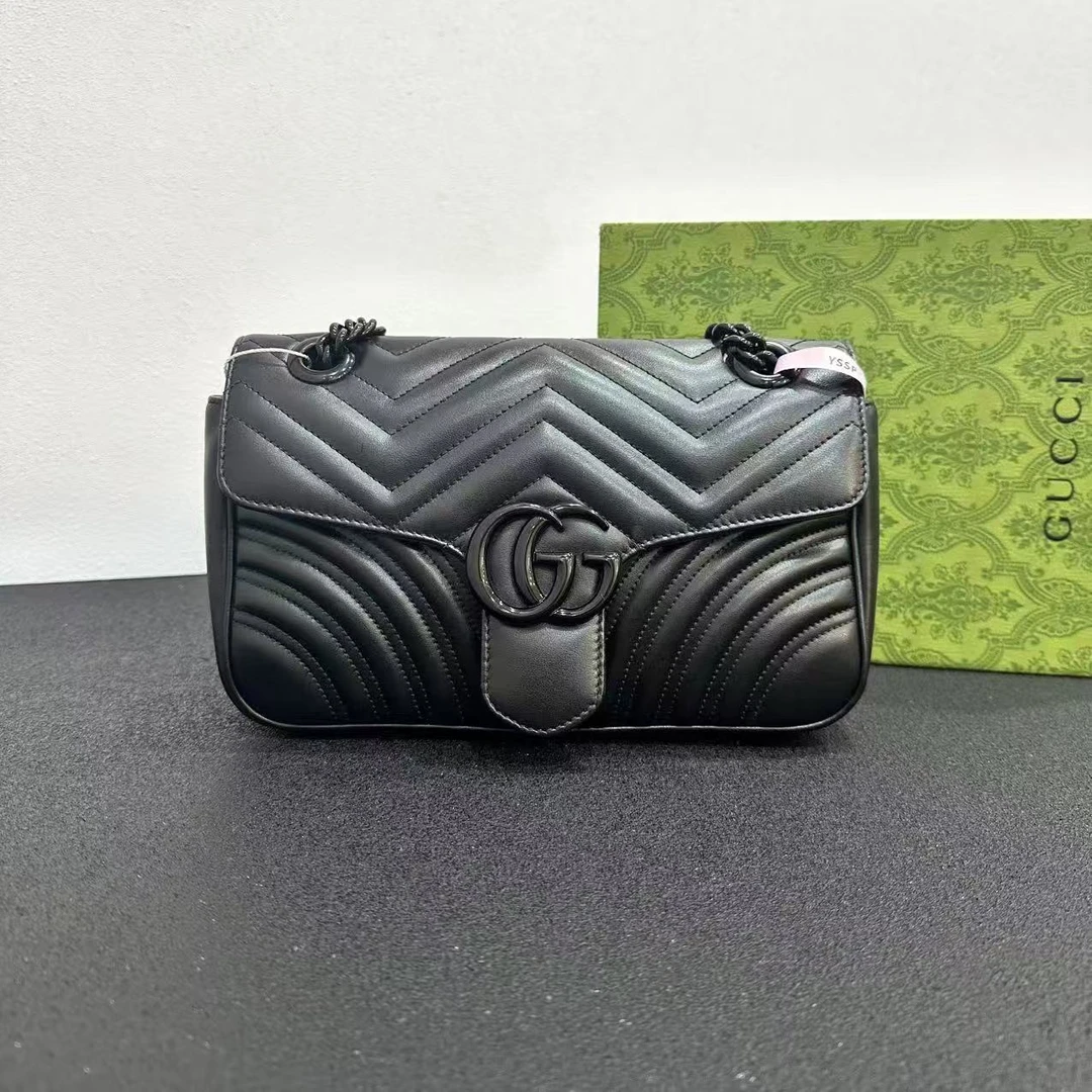 未使用 GUCCI/古驰 壹所/GUCCI 马蒙26 黑标 闲置 单肩斜挎包 晴