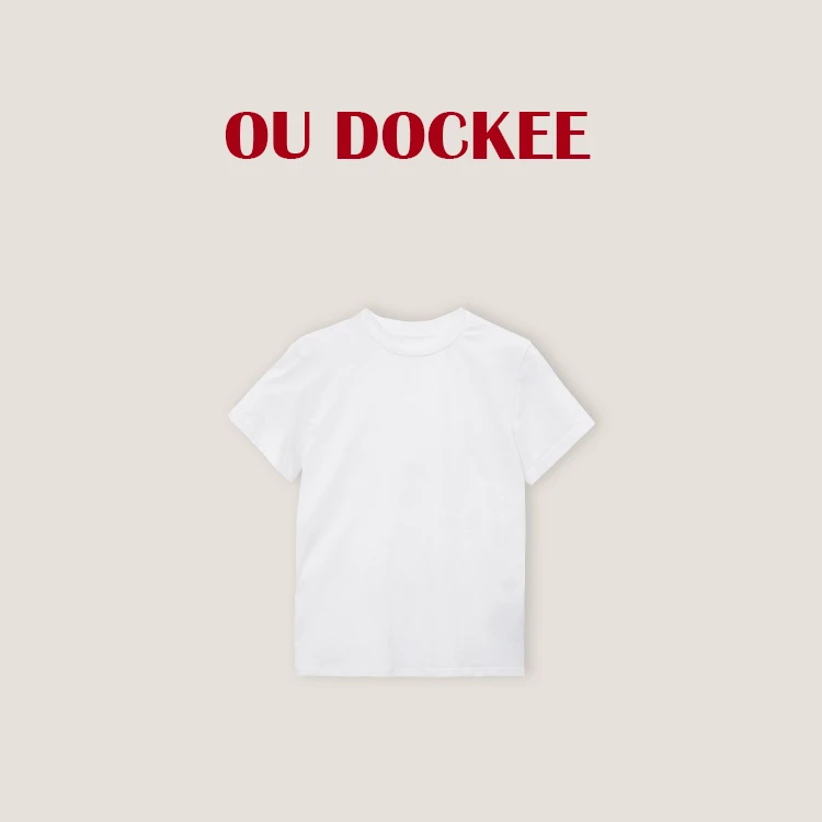 OUDOCKEE 鸥纪儿【棉】显瘦百搭爆款小白T  T2501F101T