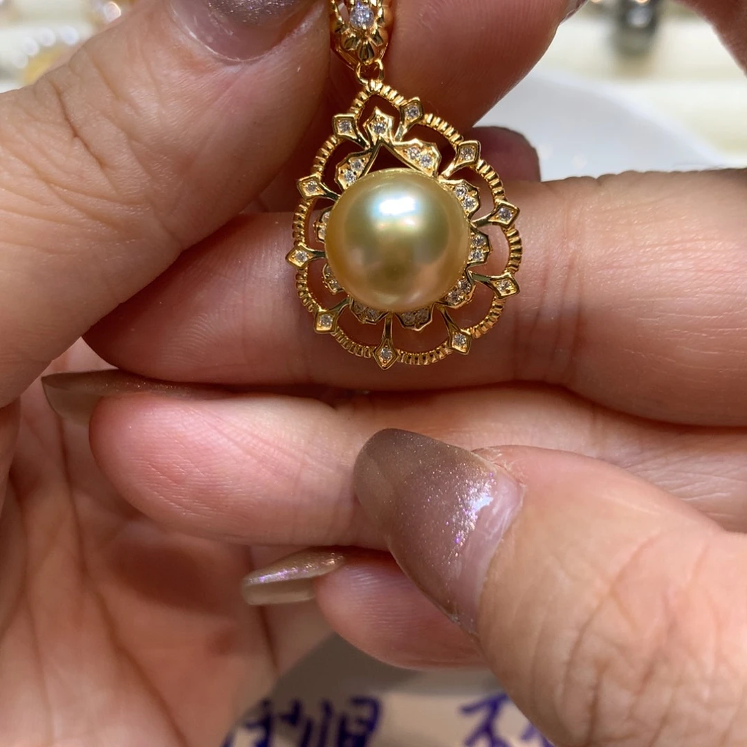 海水珍珠银S925镶嵌颈饰