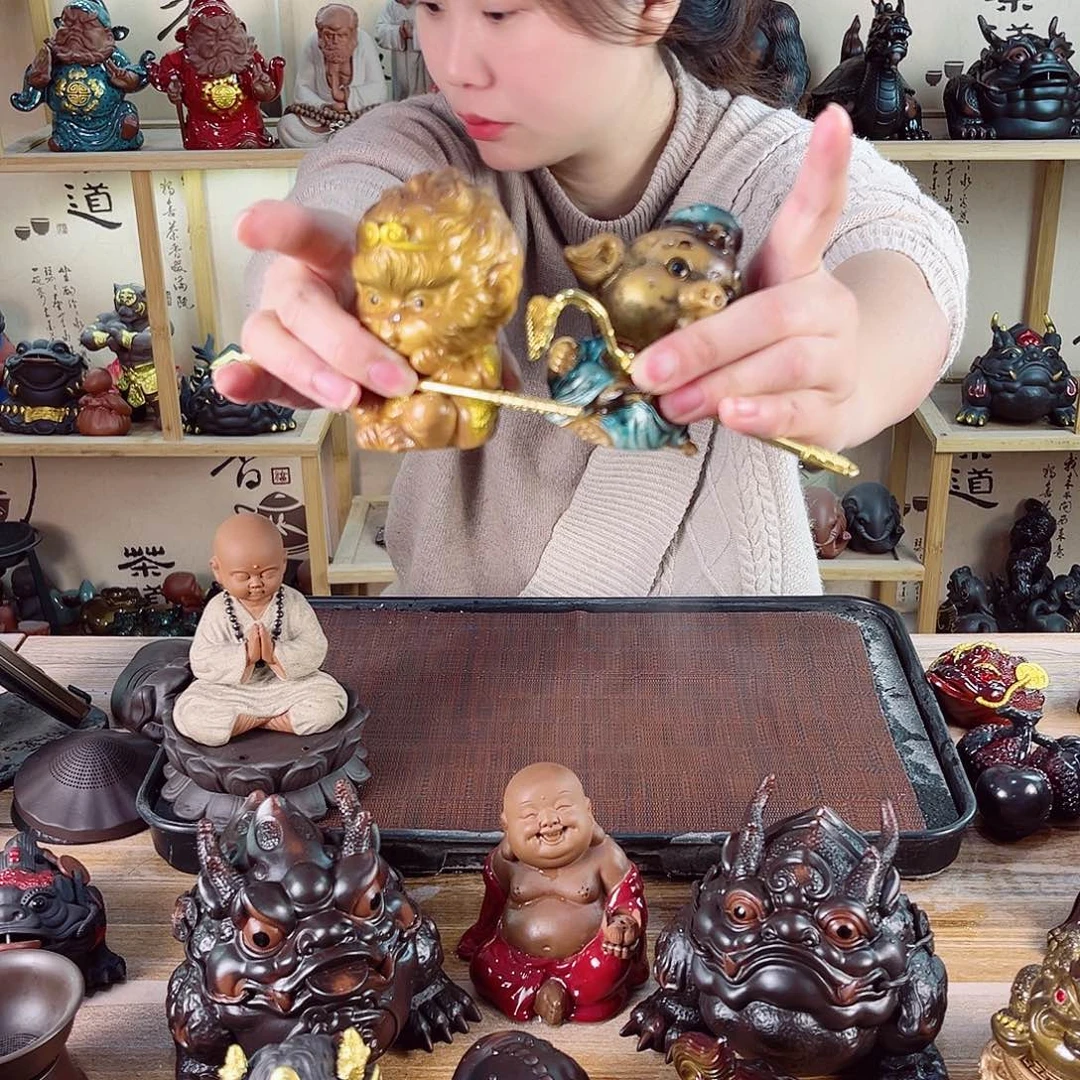 紫砂茶宠紫陶树脂茶宠摆件