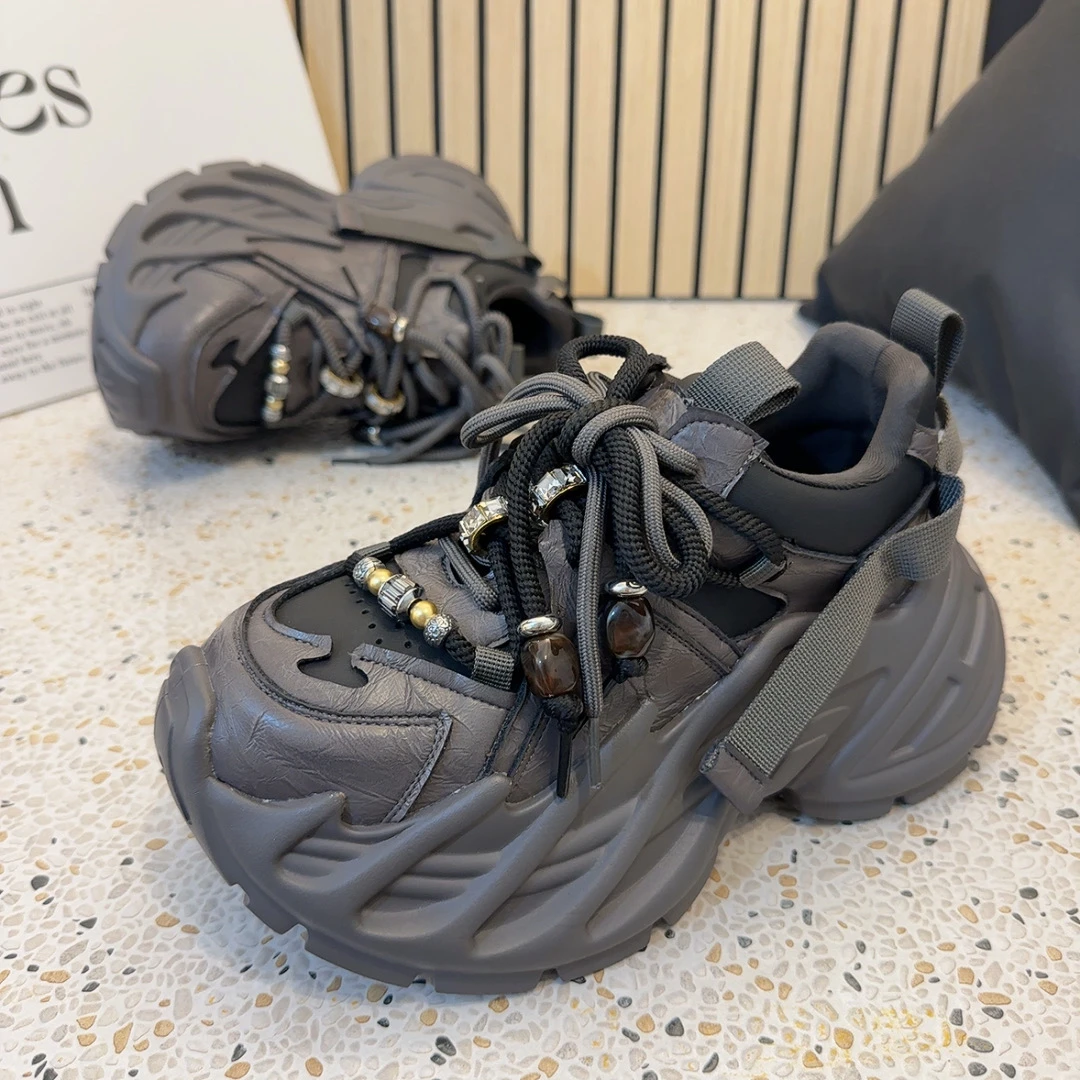 小个子增高6cm厚底老爹鞋女显瘦韩版百搭重工网红松糕运动休闲鞋