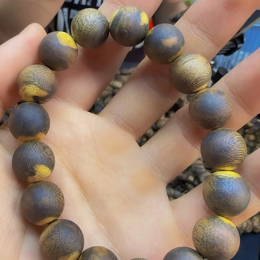 手串沉香99分沉1.3圆珠单圈17克加