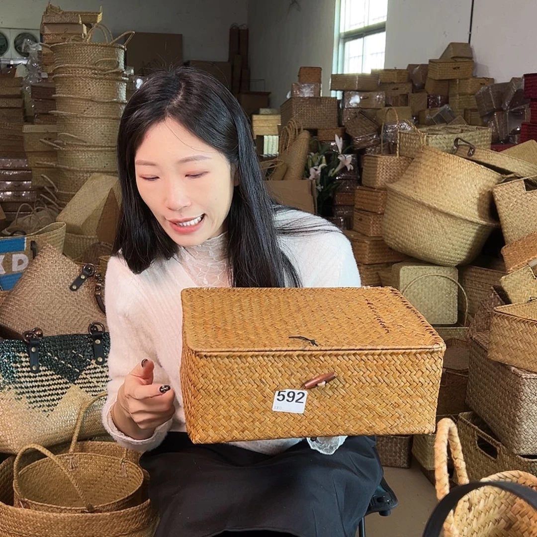 草编草编包/草编收纳盒带瑕疵