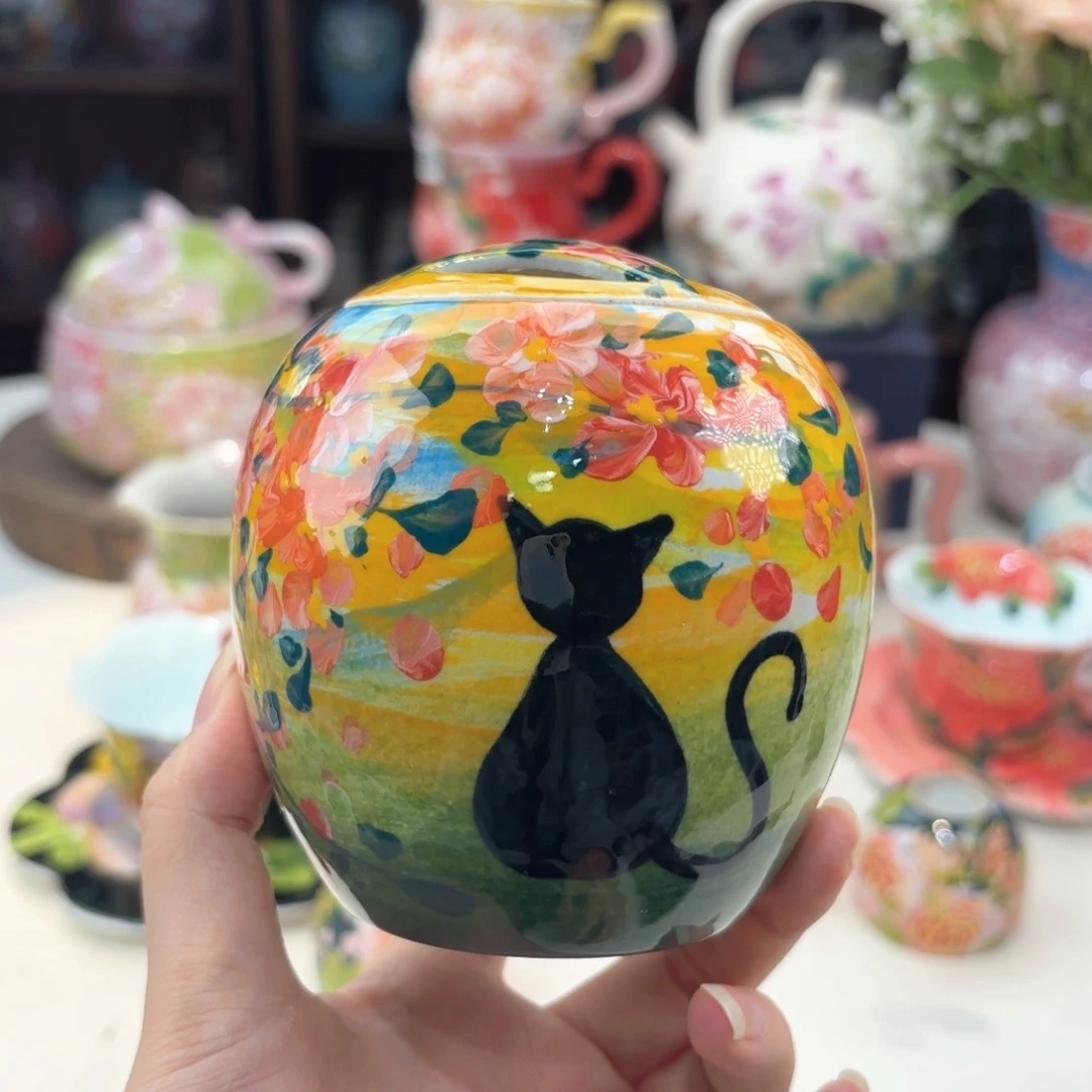 景德镇手绘高温釉下彩陶瓷茶具