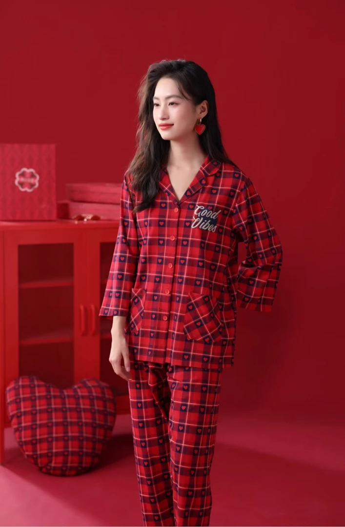 雅致内衣 | 亲亲吾衣满心欢喜新年红女士家居服套装情侣款