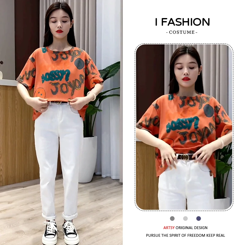 高含棉韩版通勤时尚t恤女2025年夏季新款设计感减龄圆领短袖上衣