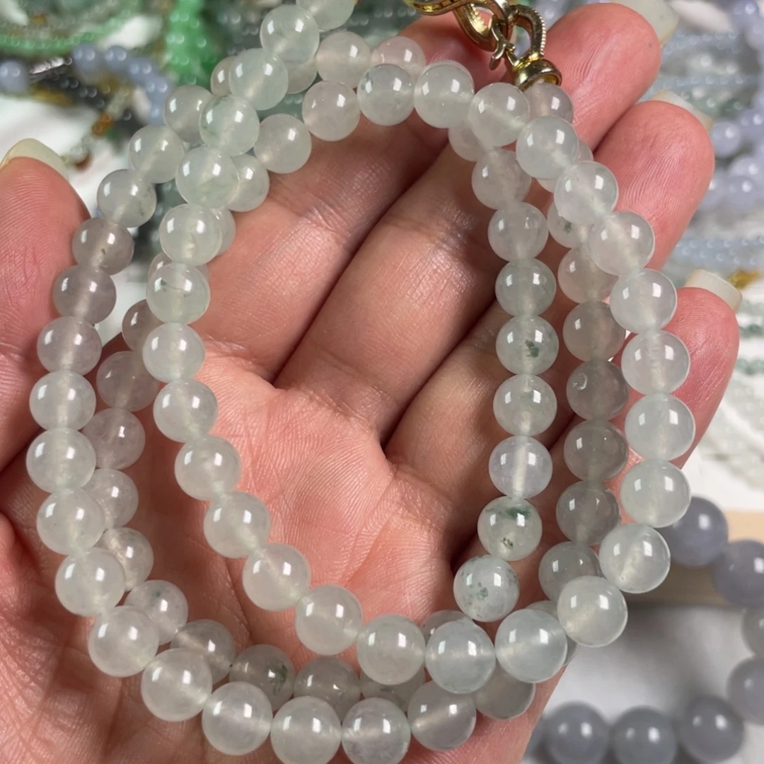 定制翡翠未镶嵌缅甸天然A货翡翠珠串