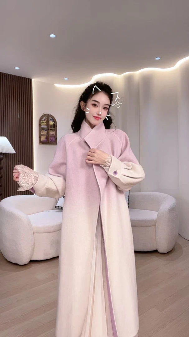 【石潇潇STUDIO】双面呢羊毛大衣女高级感中长款秋冬新款毛呢外套