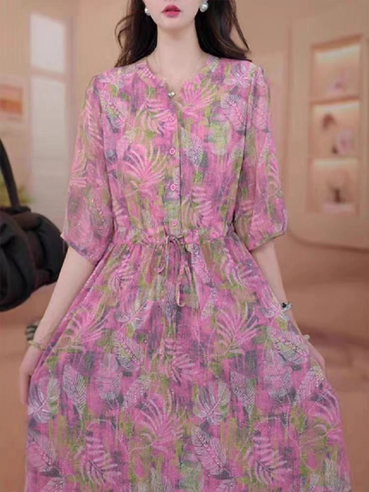 【小老弟2店】炫彩夏日高定2025新款连衣裙时尚优雅修身显瘦连衣裙