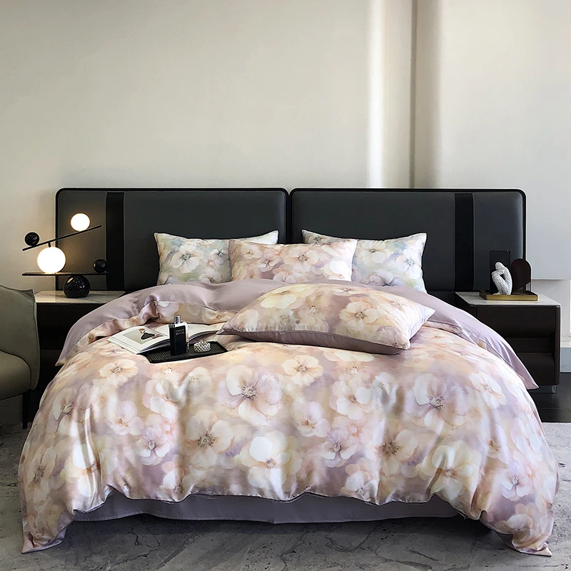 立奥兰精天丝四件套100%莱赛尔高级感轻奢床上四件套a类床品床单