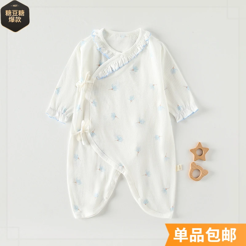 新生儿薄款爬服儿童春秋婴儿衣服新生婴夏天夏天衣服夏季衣服夏装