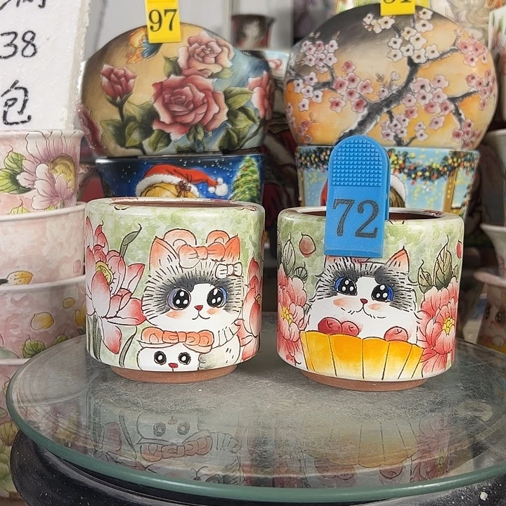 满38包邮 景德镇幸运花盆