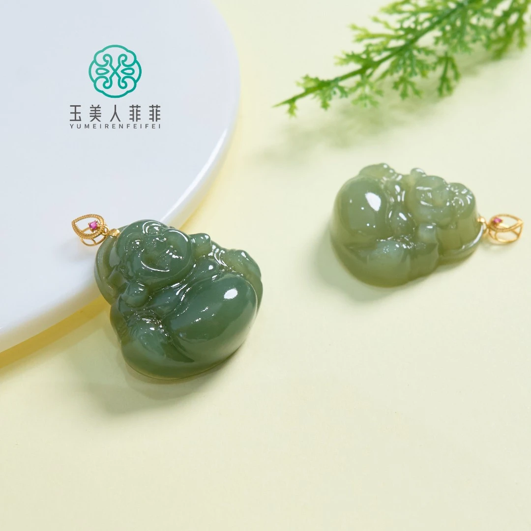 石惑珠宝*18K和田玉吊坠约30*23mm-多样性发一