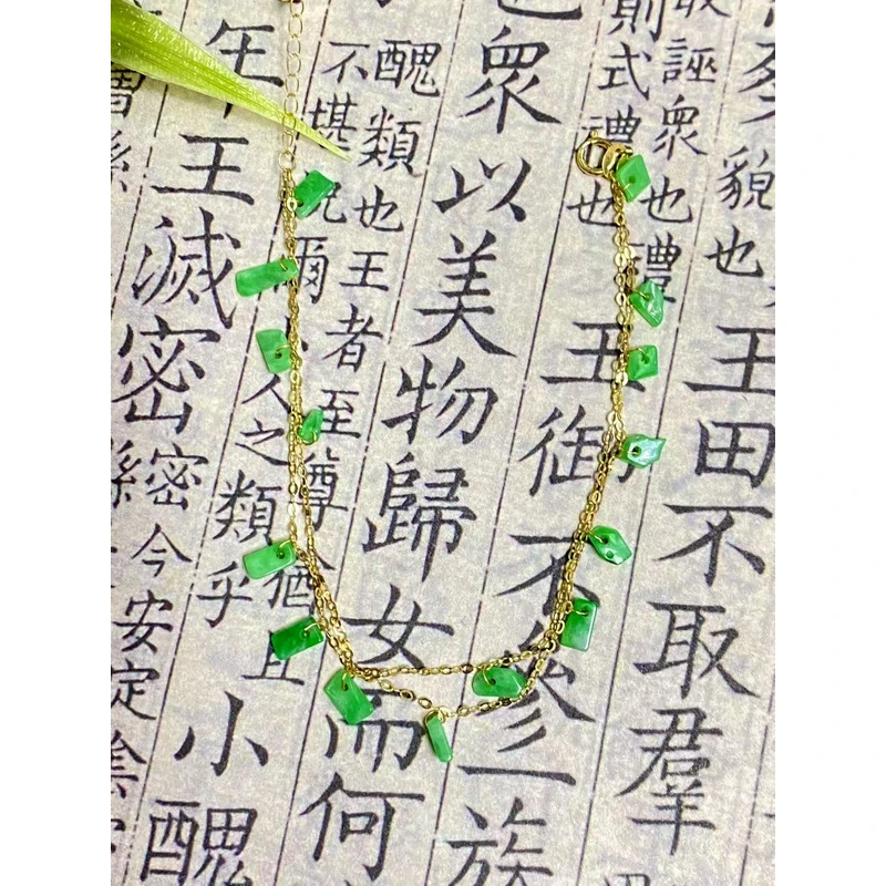 天然缅甸A货翡翠 18k满天星手链 夏天必带款 多样性其一发货
