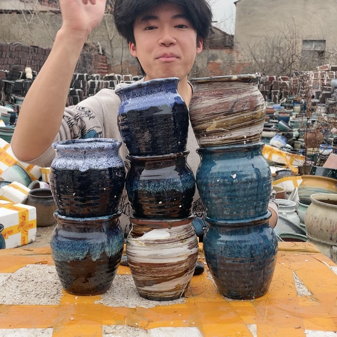 宜兴紫砂粗陶花盆