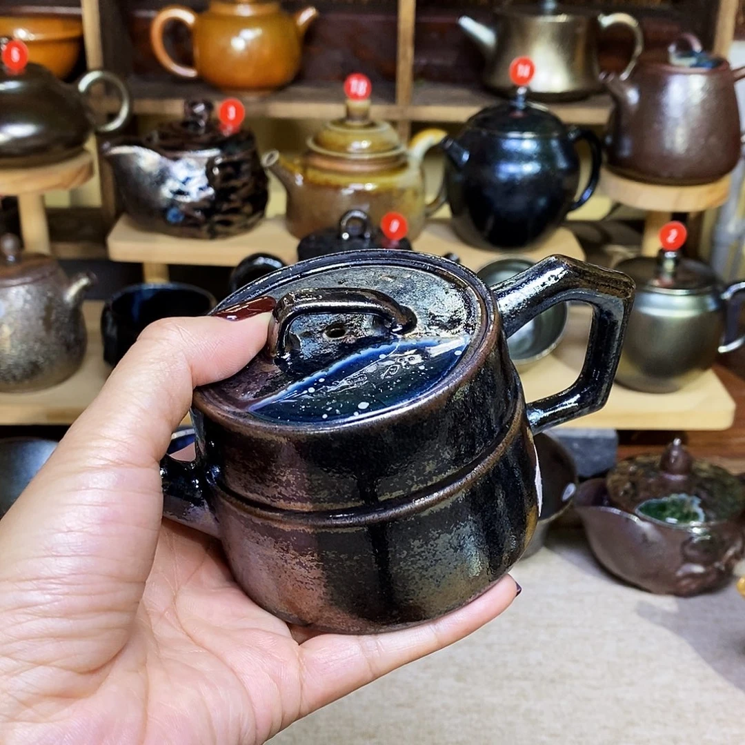 *****云南建水柴烧竹节碳化壶