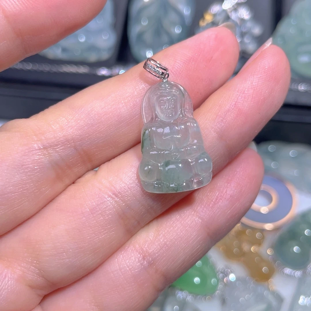 颈饰18K金镶嵌翡翠翡翠