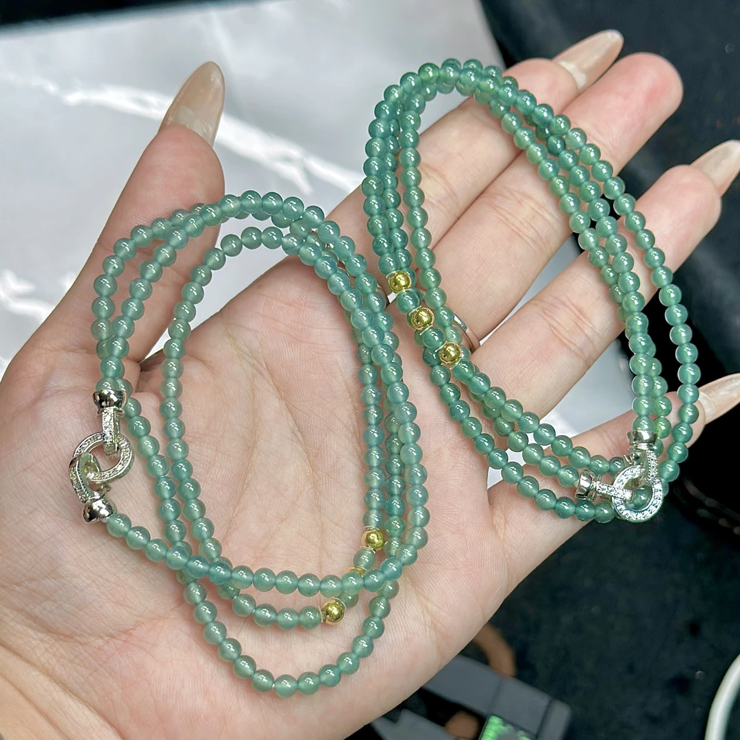 【CH】999足金翡翠DIY项链-约3mm（多样性发其一）