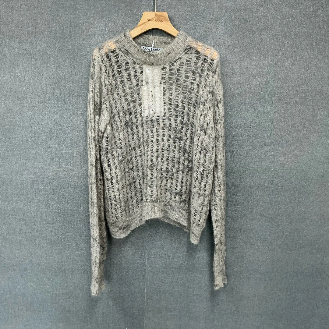 全新未使用 AcneStudios 镂空设计马海毛圆领毛衣全新带吊xs码
