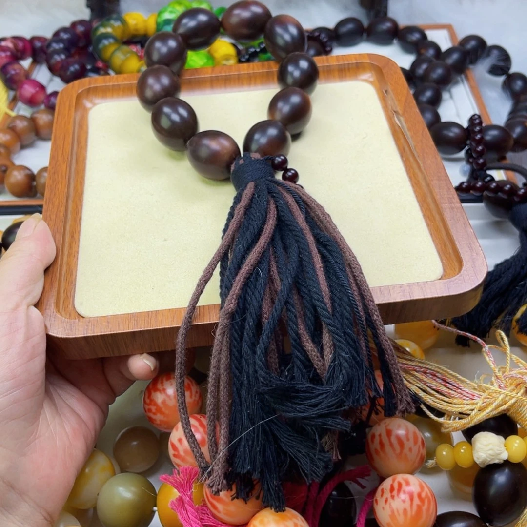 吊坠菩提根/象牙果老料黑红原果原色9