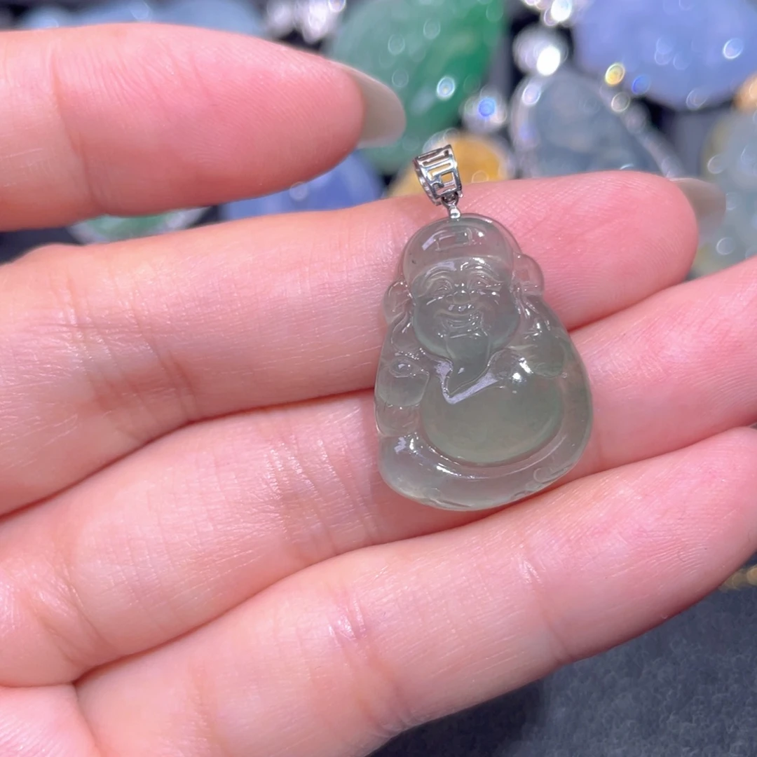 颈饰18K金镶嵌翡翠翡翠