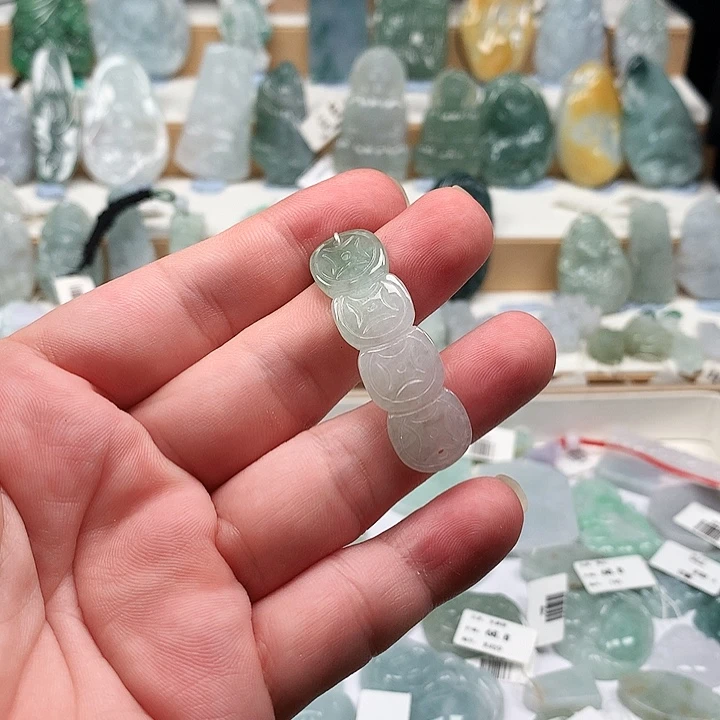 吊坠(不含链)未镶嵌翡翠48铜钱手牌