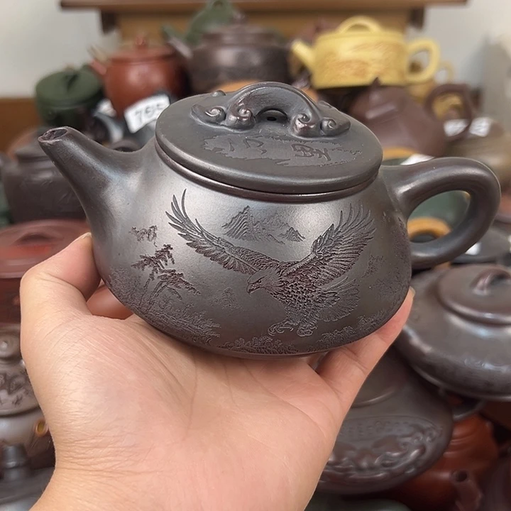 茶壶紫砂紫砂嘴巴磕碰