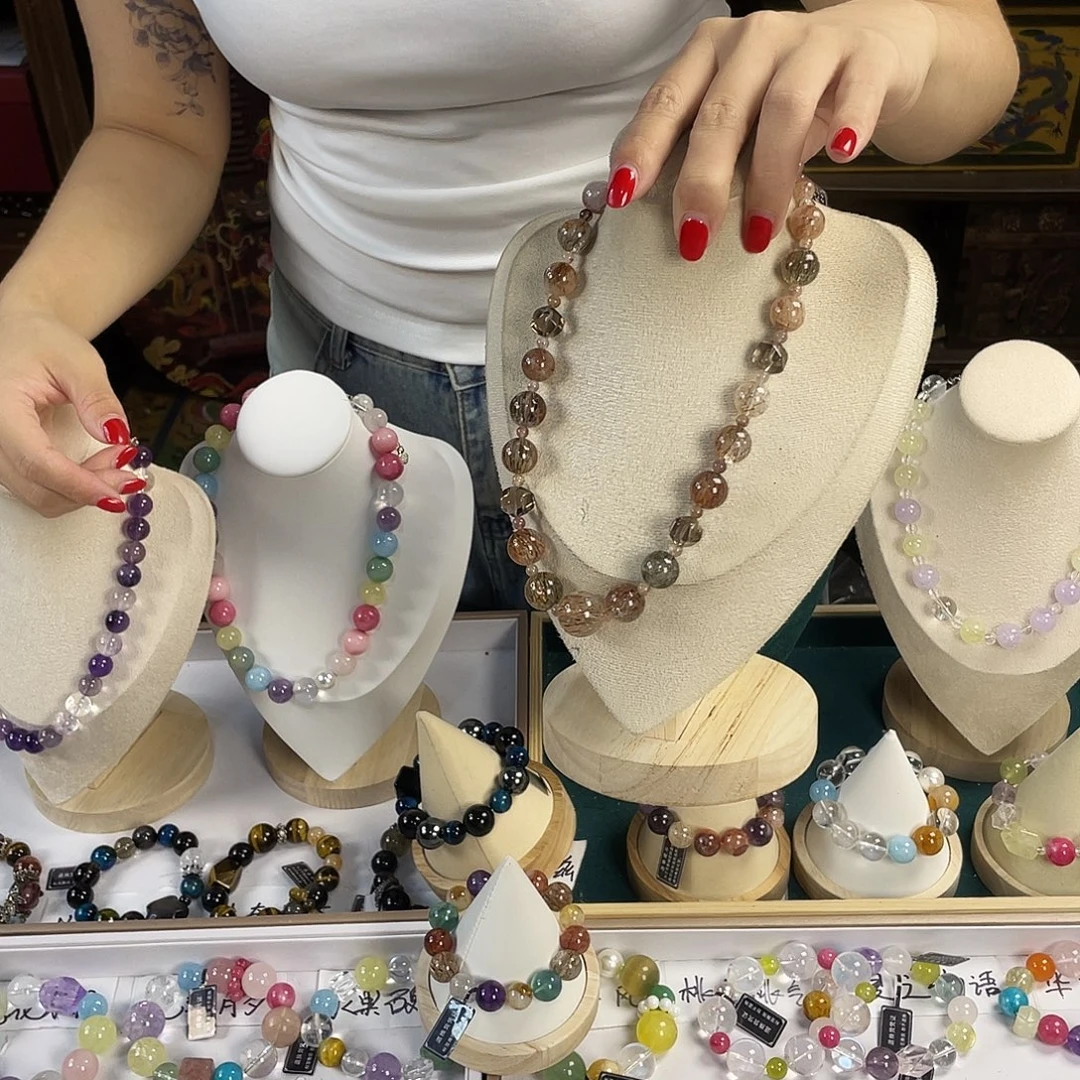 银S925镶嵌手链烟晶