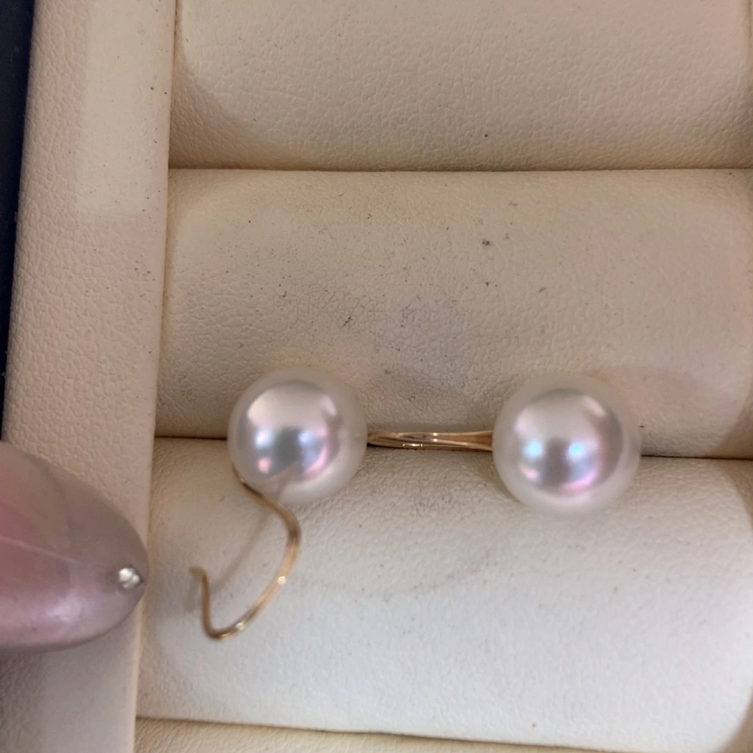 18K金镶嵌耳饰海水珍珠