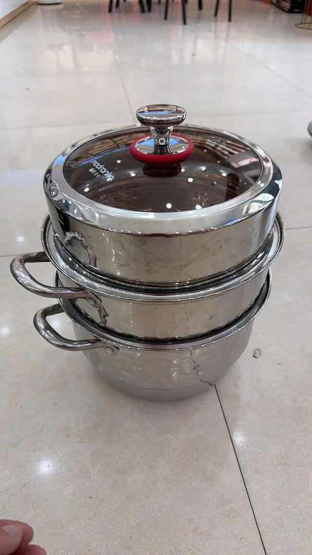 加厚不锈钢三层蒸锅30cm
