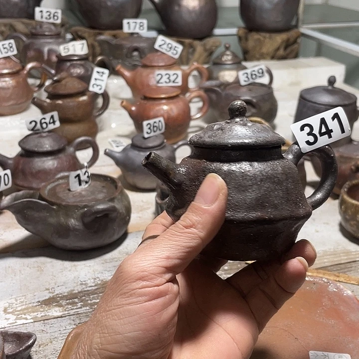 纯手工捏制柴烧茶具