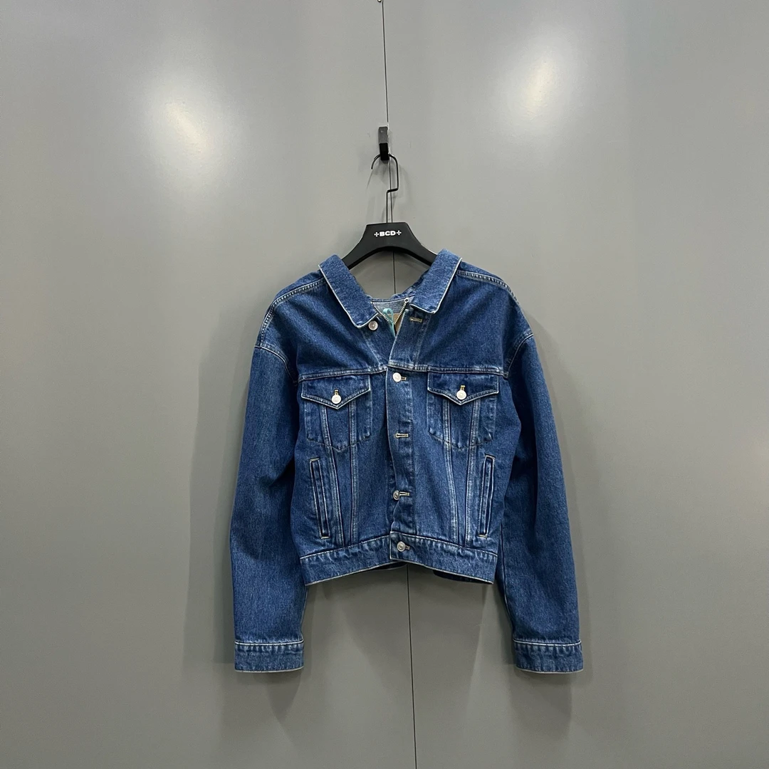95新 Balenciaga/巴黎世家 zz43 蓝色牛仔夹克36码/95新/207610