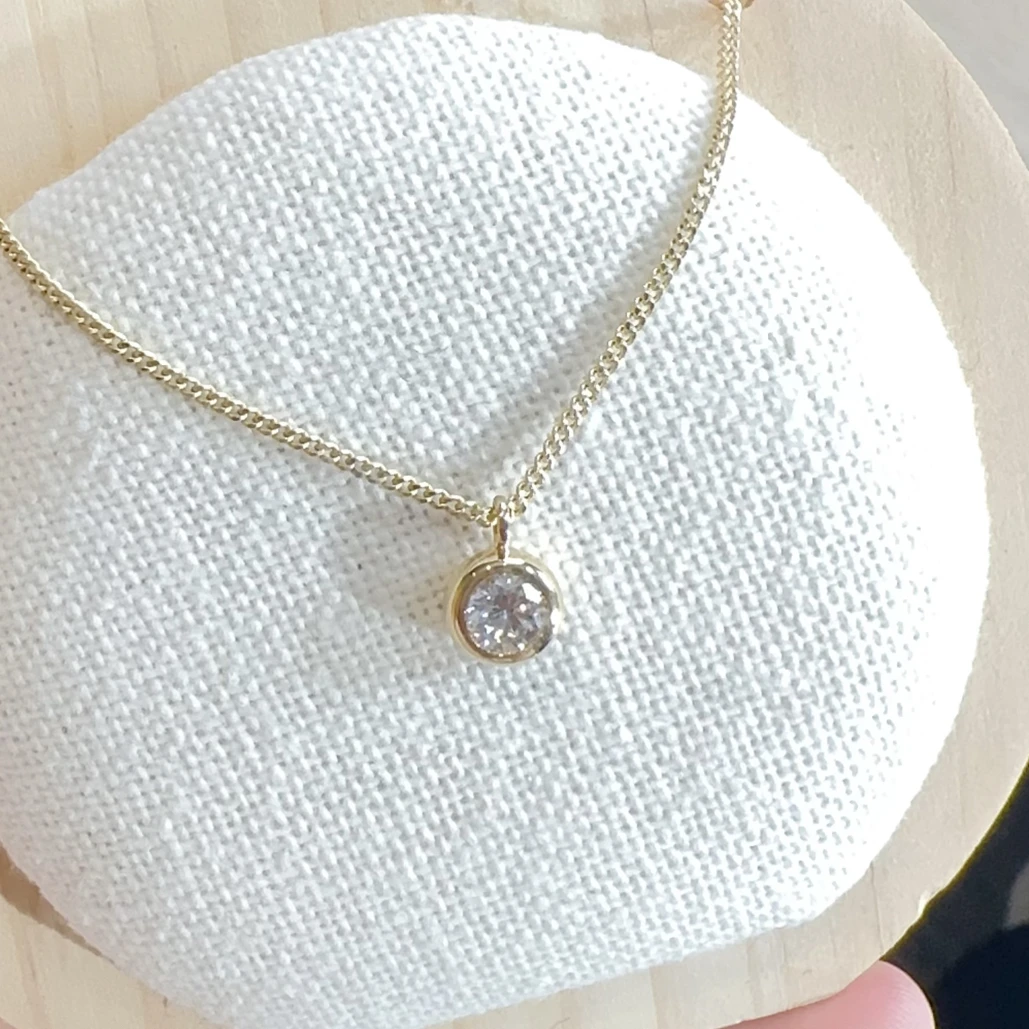 实验室培育钻石18K金 古巴泡泡项链 经典耐看