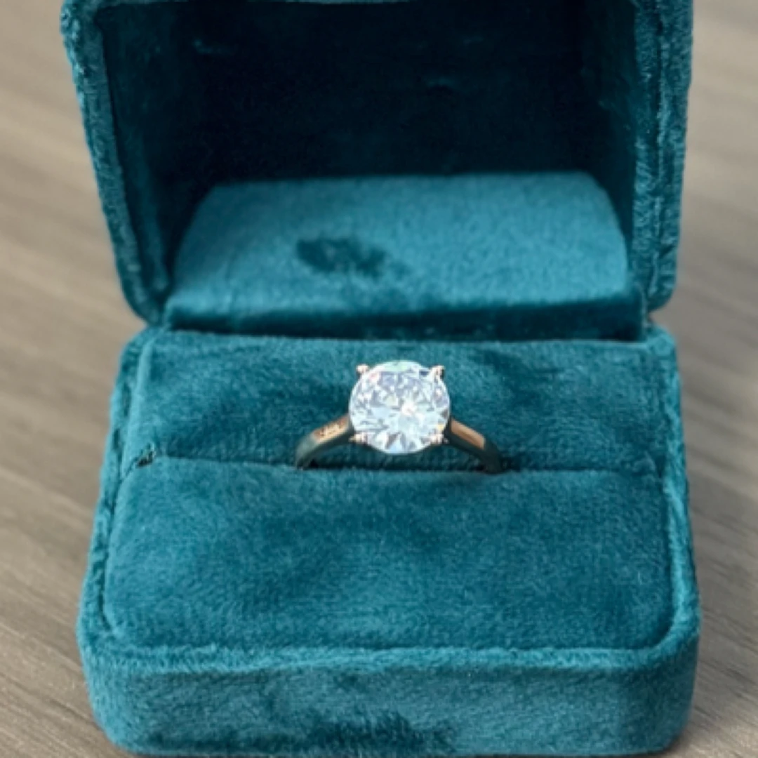 铜合金锆石戒指 单颗大钻戒指0042