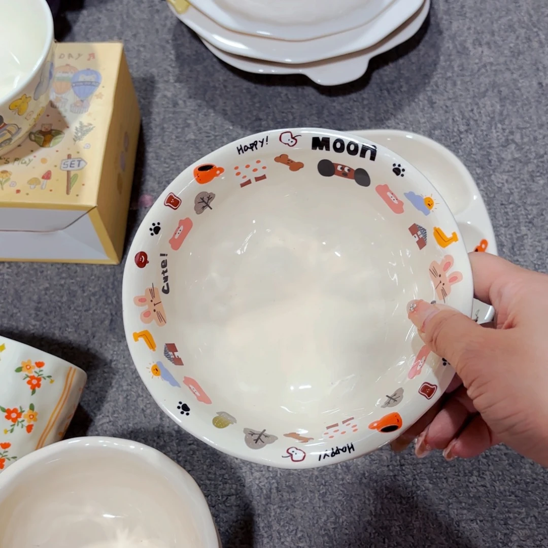 陶瓷月亮小狗六寸汤碗全品