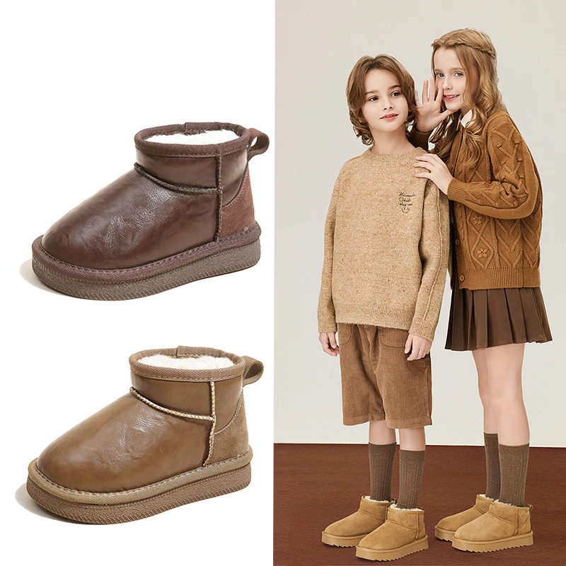 男女童短靴防水防风冬新款儿童百搭马丁靴英伦风二棉靴子中大童潮