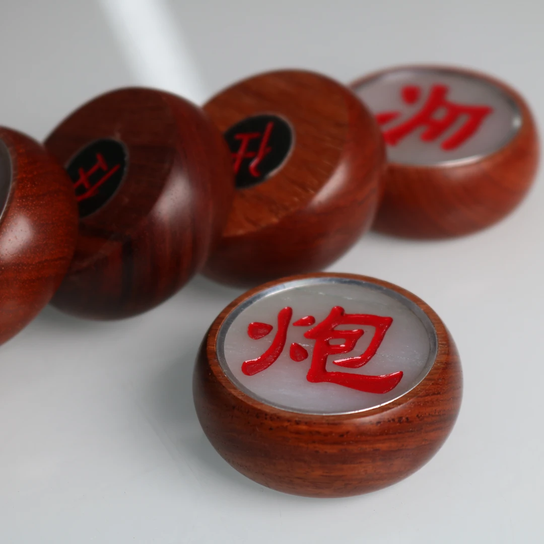 zhihe/智合【花梨天山玉】花梨木镶嵌天山玉背面玄武岩玉规格48X17