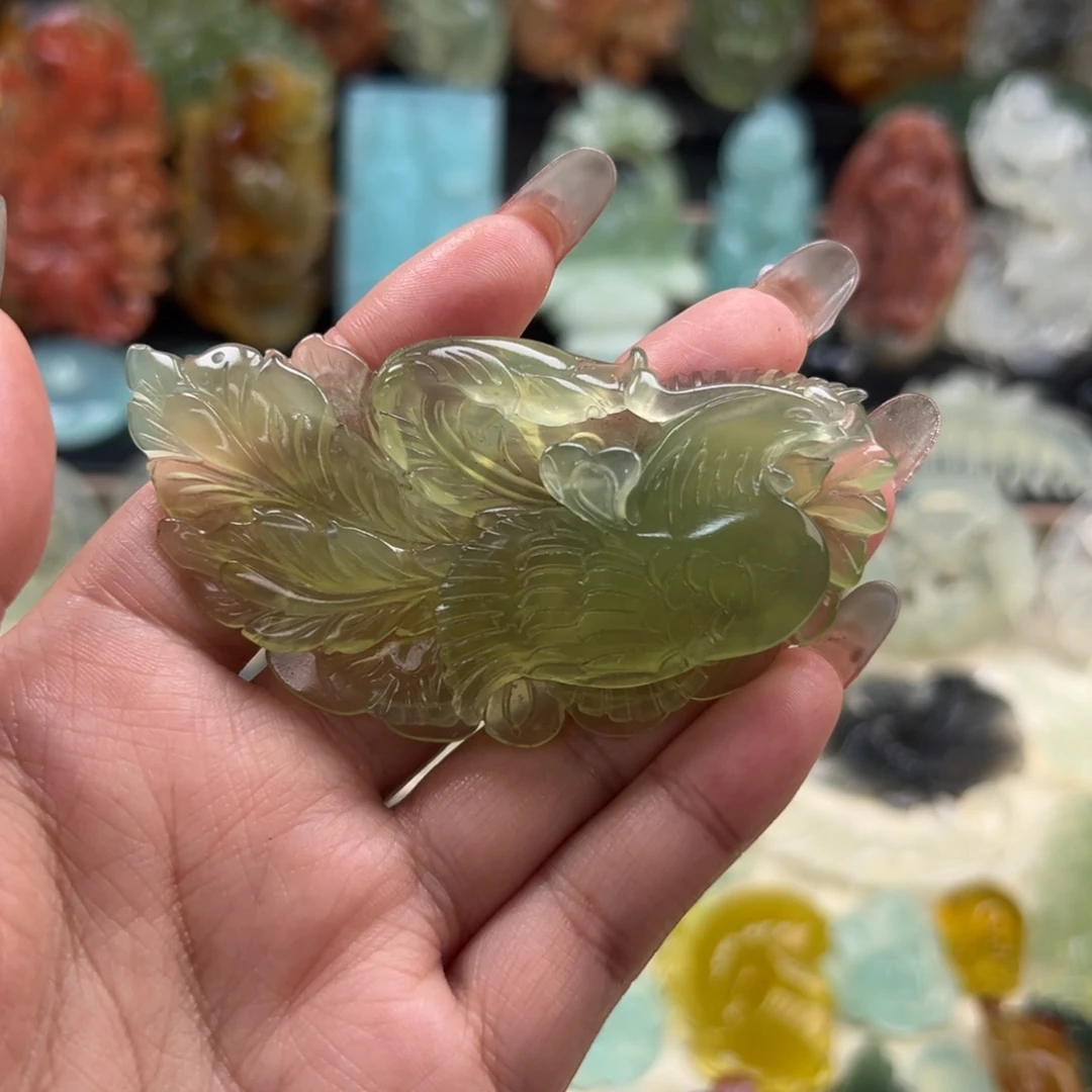 蛇纹石玉未镶嵌颈饰岫玉凤凰