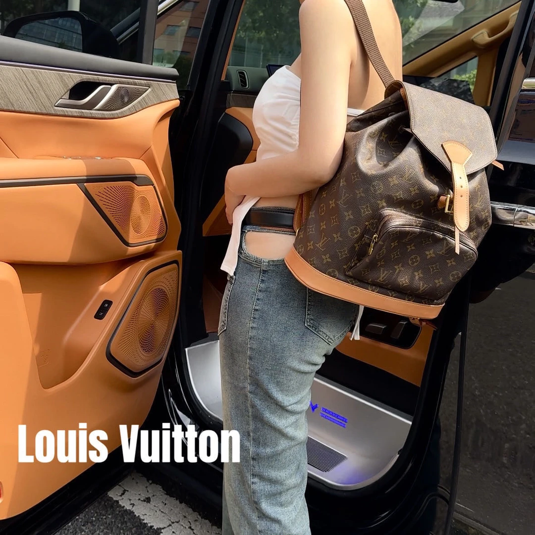 修复品619090/LouisVuitton/路易威登老花大号双肩包
