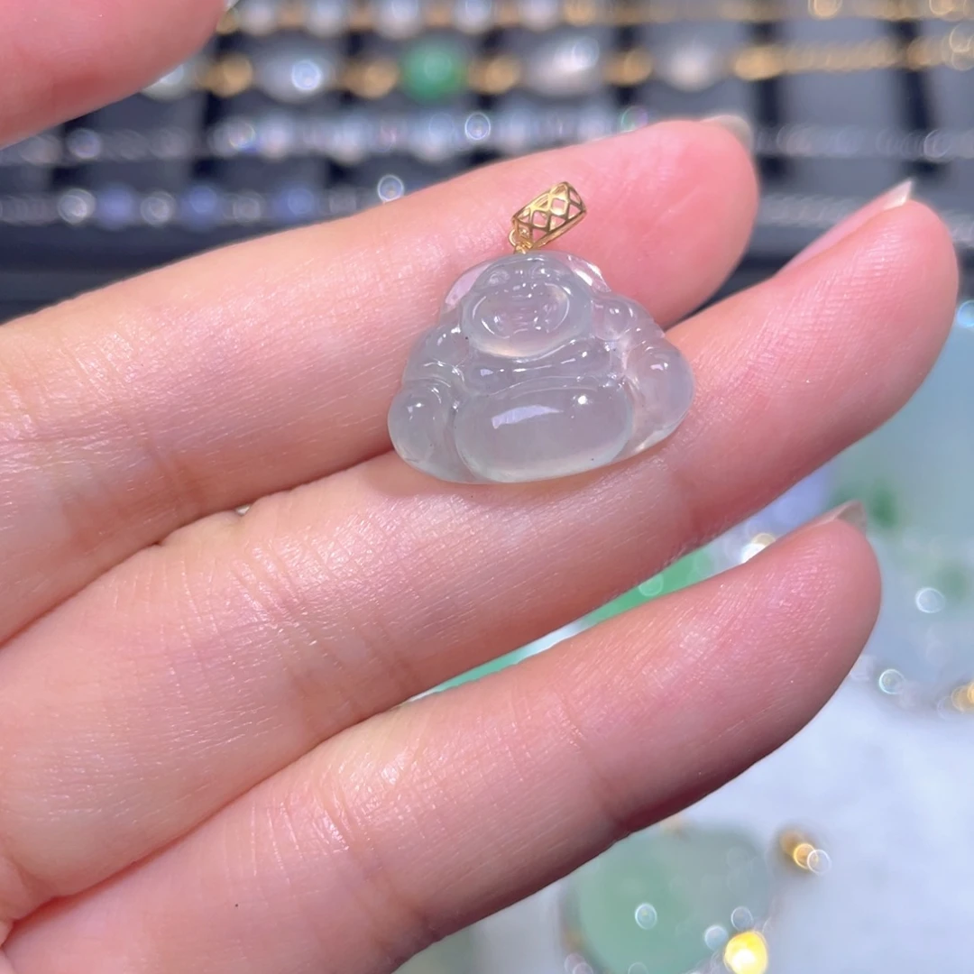 颈饰18K金镶嵌翡翠翡翠