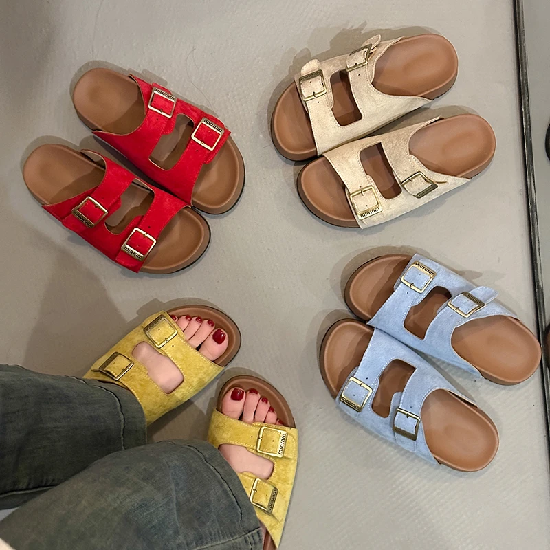 厚底勃肯拖鞋女2025夏季新款百搭休闲外穿复古沙滩懒人一字凉拖鞋