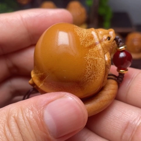 橄榄核把件金钱龟单子竹环穿配4.0左右