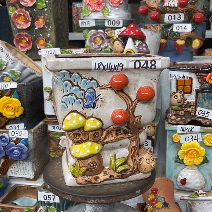 紫砂花盆粗陶材质多肉花盆