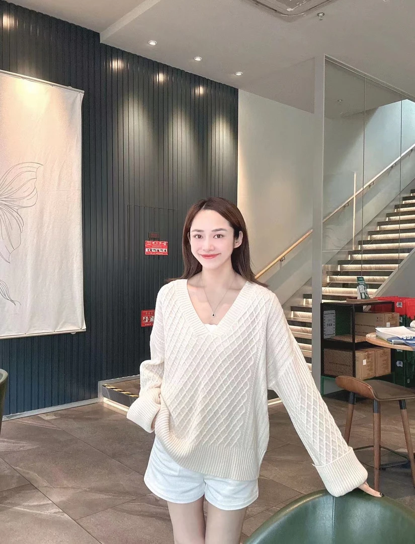 YTTRIUM LIN[方块菱形格]新款针织长袖20677