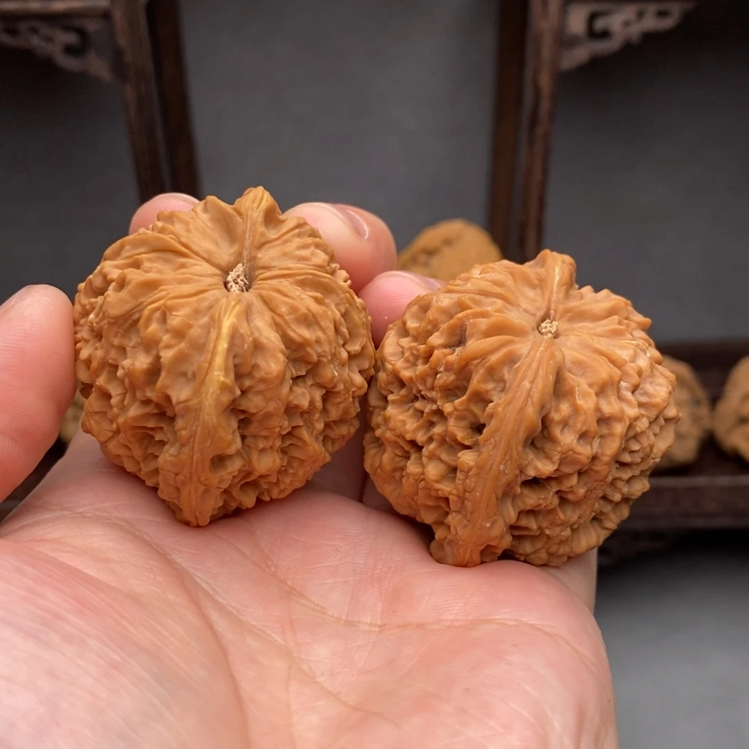 文玩核桃把件44尺南将石村一代老树对有黄，福利款