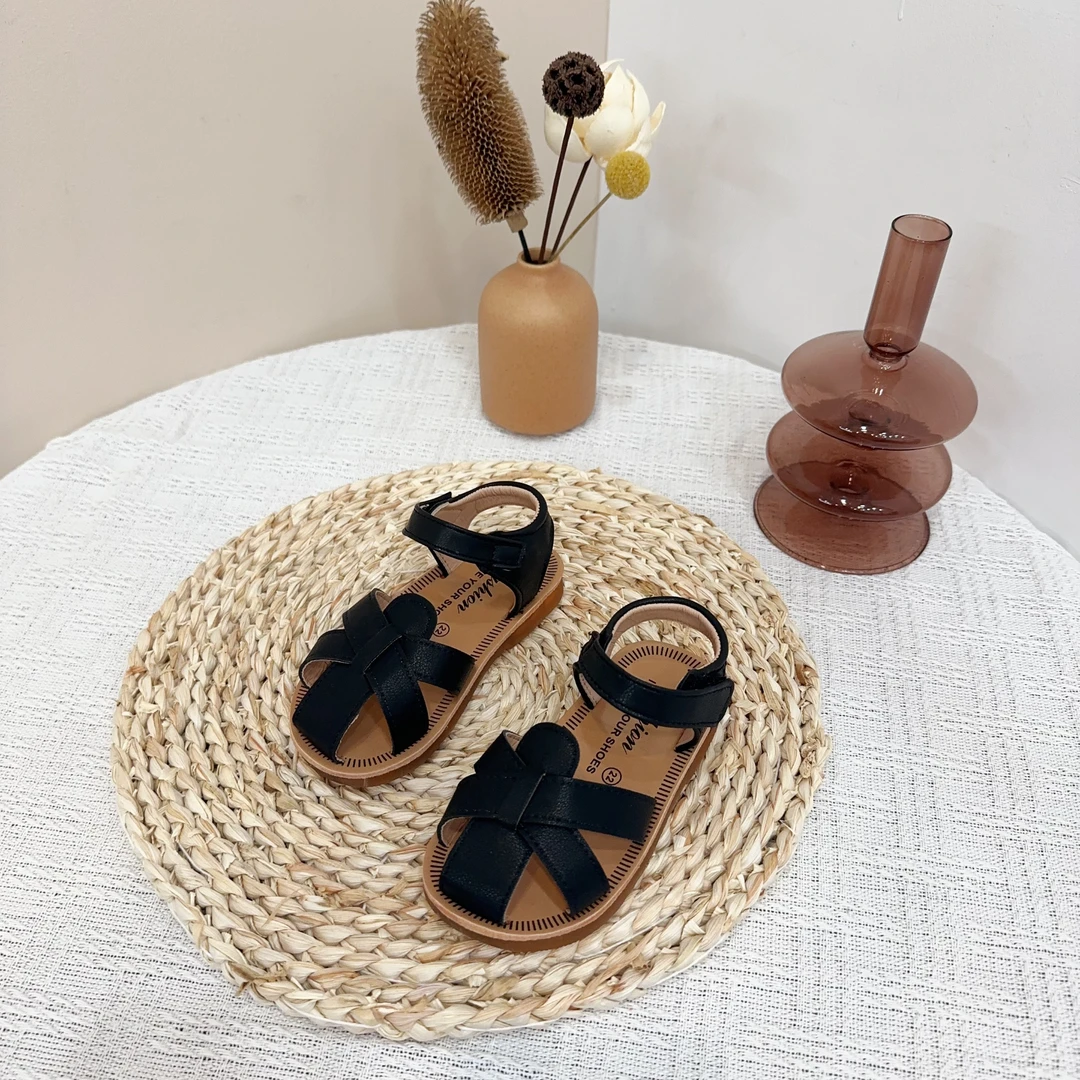 女童夏季新款软底防滑包头镂空凉鞋328